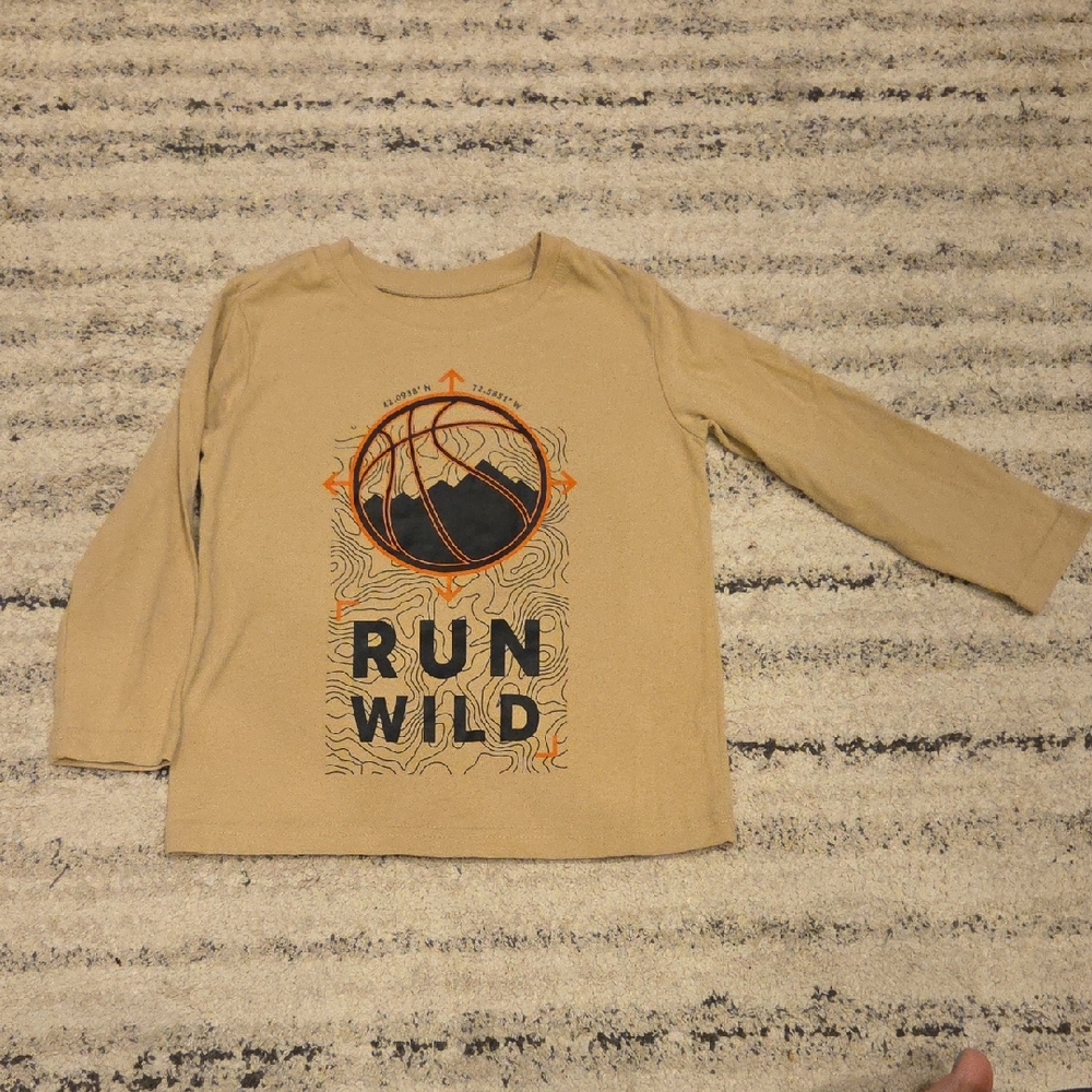 Jumping Beans Tan 'Run Wild' Long Sleeve Tee Size 3T Like New